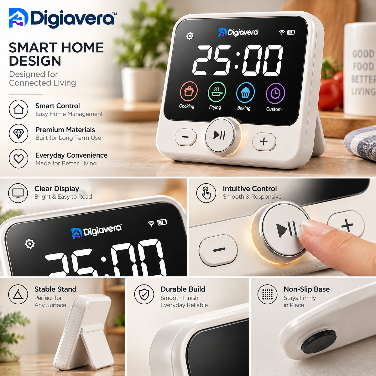 Digiavera™ Smart Kitchen Timer Display